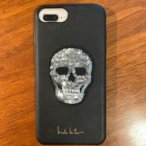 Nicole Miller Sequin Skull iPhone Case (8 Plus, 7 Plus, 6/6s Plus)